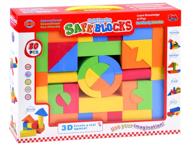 Blocs en mousse colorés 80 pièces