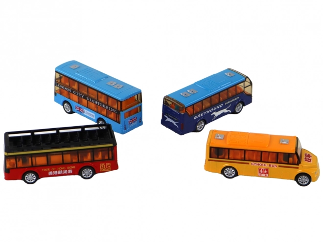 Ensemble de bus colorés Système fractionné 4 éléments