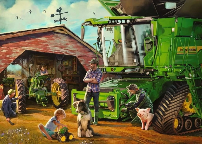 RAVENSBURGER Puzzle John Deer alors et maintenant 1000 pièces