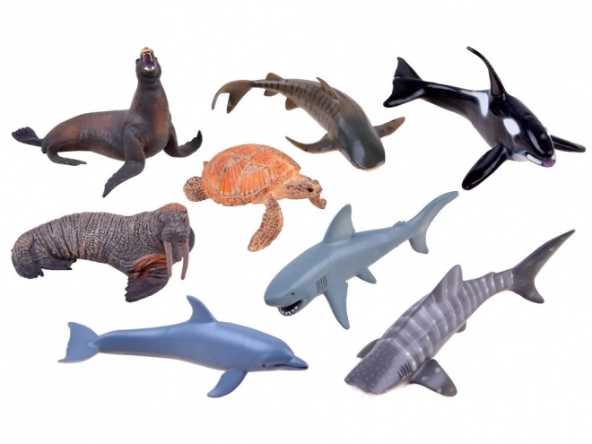 Ensemble de figurines d'animaux marins