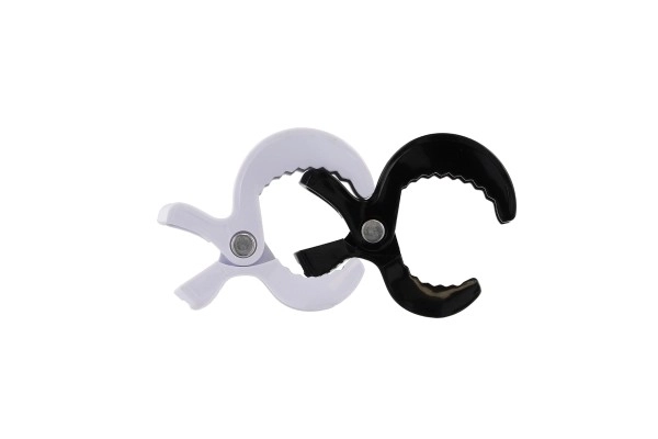 Pinces pour poussette noir et blanc - 2 pièces