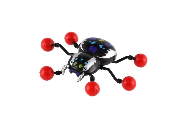 Araignée en plastique rampant sur verre 8x6cm 4 couleurs sur carte
