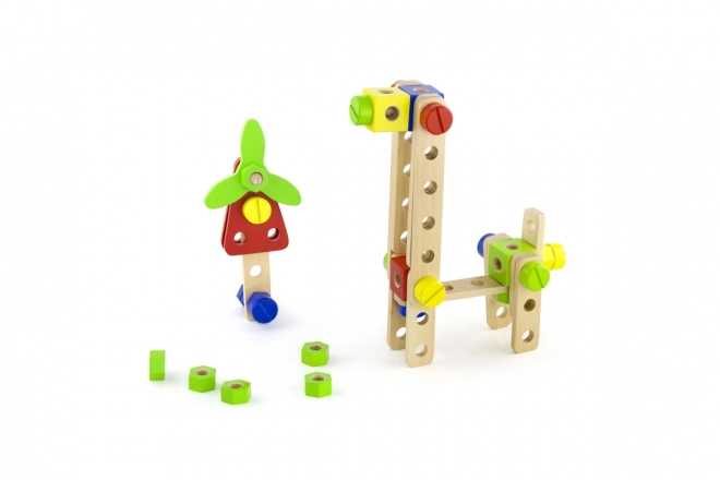 Jeu de construction en bois - 68 pièces