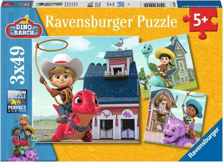 Puzzle Ravensburger Dino Ranch 3×49 pièces