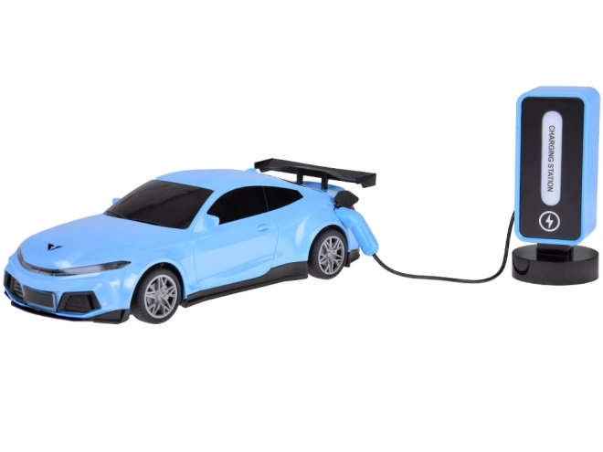 Voiture et station de recharge avec éclairage coloré