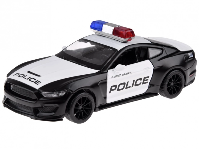 Voiture de police en métal Ford Shelby GT350 à l'échelle 1:32 avec effets de lumières gyrophare