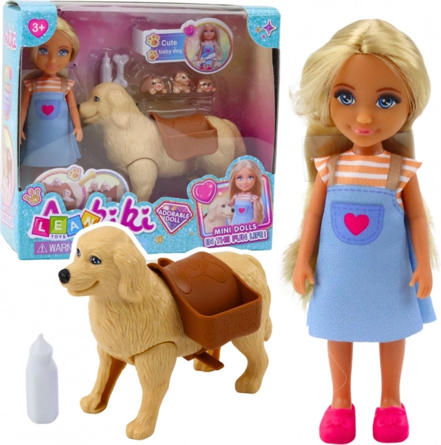 Set Mini Poupée Ankiki Chien avec Chiots Os