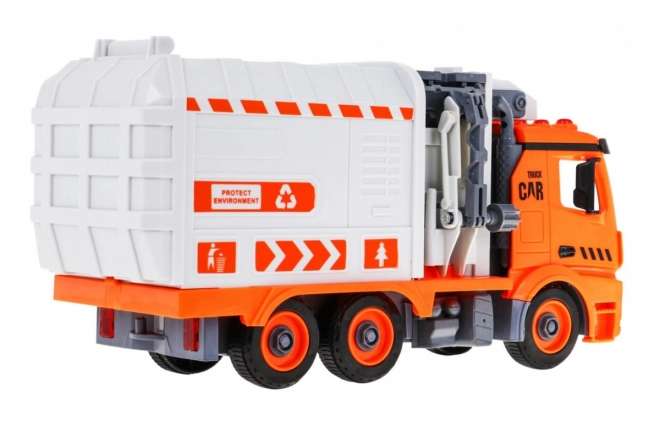 Camion de poubelle interactif pour enfants 3+ Apprendre l'écologie + 4 conteneurs + carte des déchets