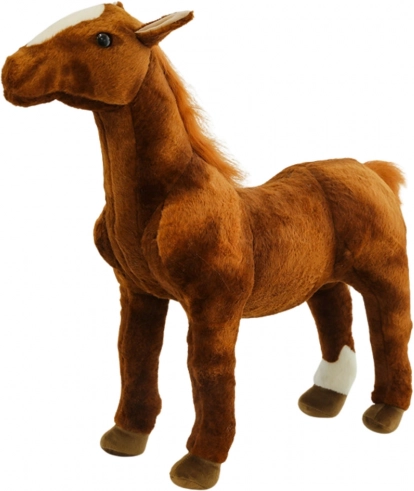 Cheval en peluche marron 40 × 37 cm