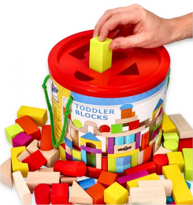 Blocs en bois colorés 100 pcs