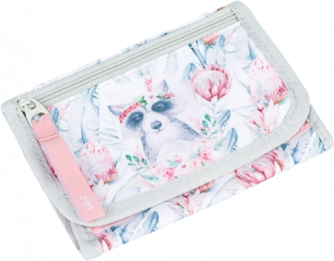 Adorable motif de raton laveur et de fleurs