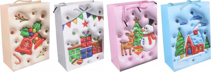 Sac cadeau de Noël M 26 × 32 × 10 cm