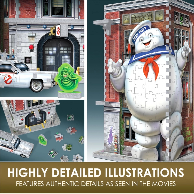 Puzzle 3D WREBBIT Ghostbusters : Caserne des pompiers des chasseurs de fantômes 500 pièces