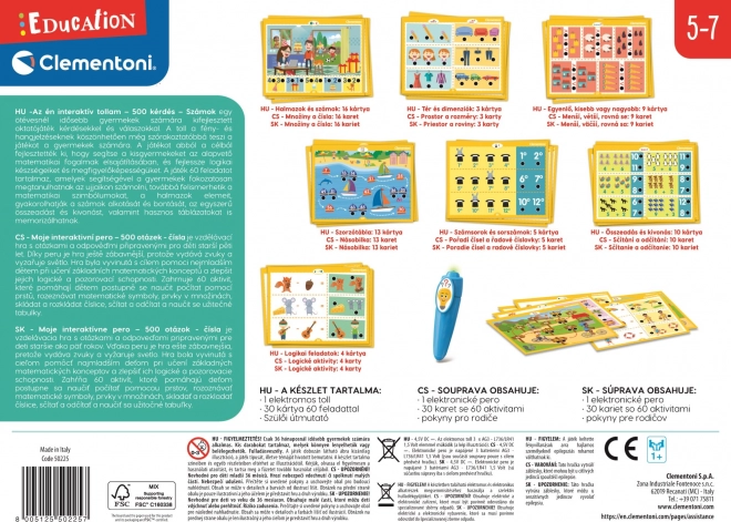 CLEMENTONI Jeu éducatif : Mon stylo interactif 500 quiz - Nombres