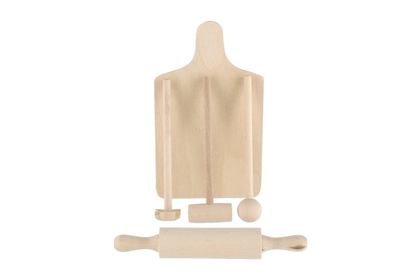 Planche à découper de cuisine, rouleau à pâtisserie, maillet en bois 20cm dans un sac