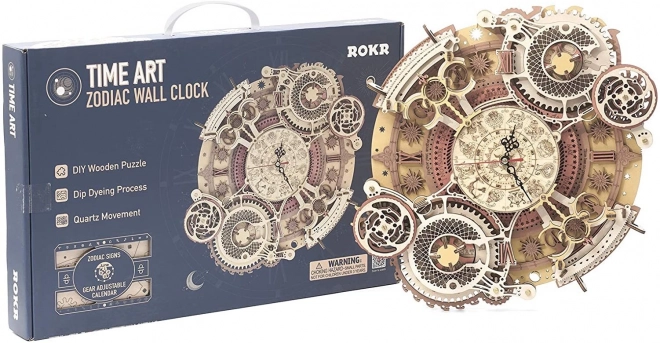 Puzzle Mécanique en Bois 3D RoboTime Horloge avec Calendrier