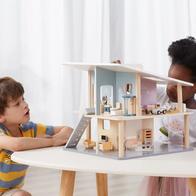 Poupées en bois pour maison de poupée