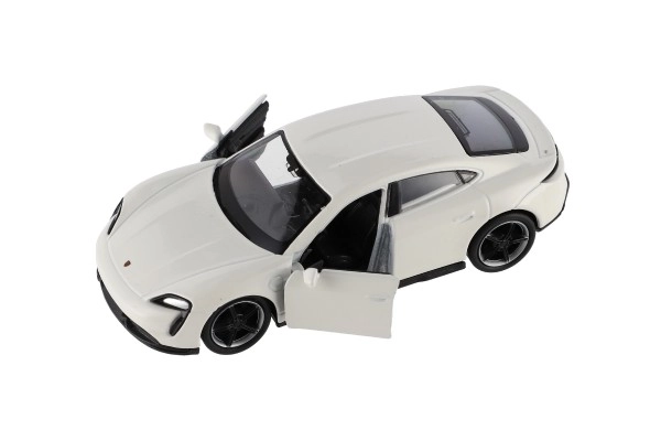Auto Welly Porsche Taycan Turbo S métal/plastique 12cm 4 couleurs à rétrofriction 12pcs en boîte