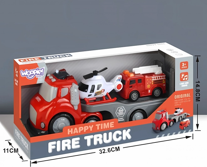 Camion de Pompiers Roux CITY TRUCK avec Effets Sonores et Lumineux