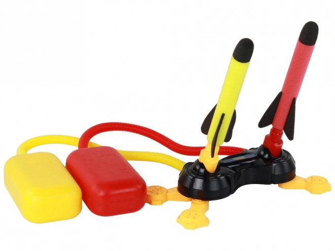 Pompe de fusée en mousse jaune rouge 6 pièces
