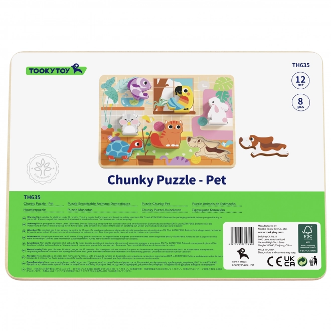Puzzle en bois Montessori Tooky Toy animaux pour la maison