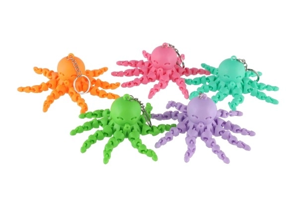 Pendentif pieuvre en plastique 9cm avec lumière, 6 couleurs 24pcs en boîte