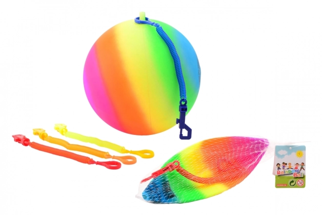 Ballon arc-en-ciel avec mousqueton 20 cm