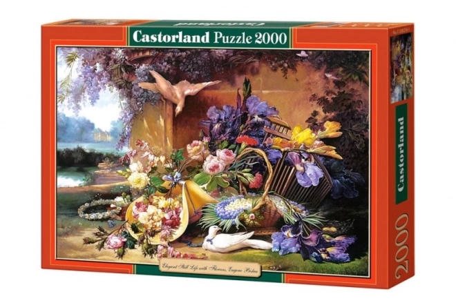 Puzzle 2000 pièces Nature morte élégante avec fleurs Eugene Bidau