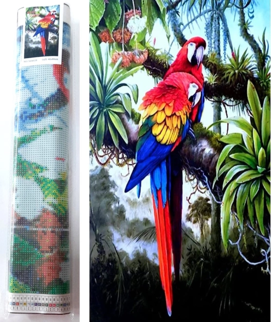 Peinture diamant Perroquets colorés 80 × 40 cm NORIMPEX