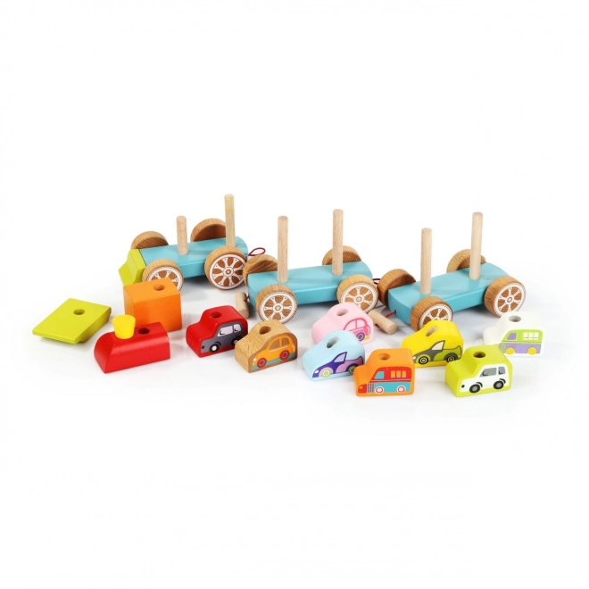 CUBIKA 13999 Petit train avec voitures - puzzle en bois 14 pièces