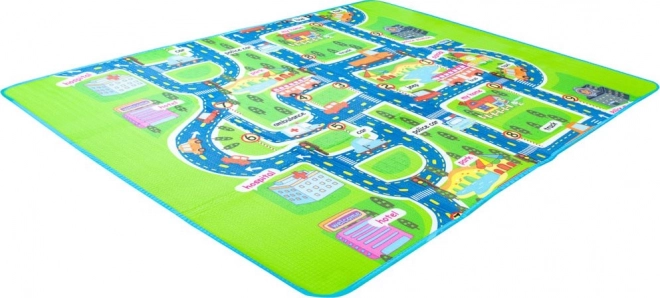 Tapis de jeu pliant pour enfants avec motif de rue 160 x 130 cm