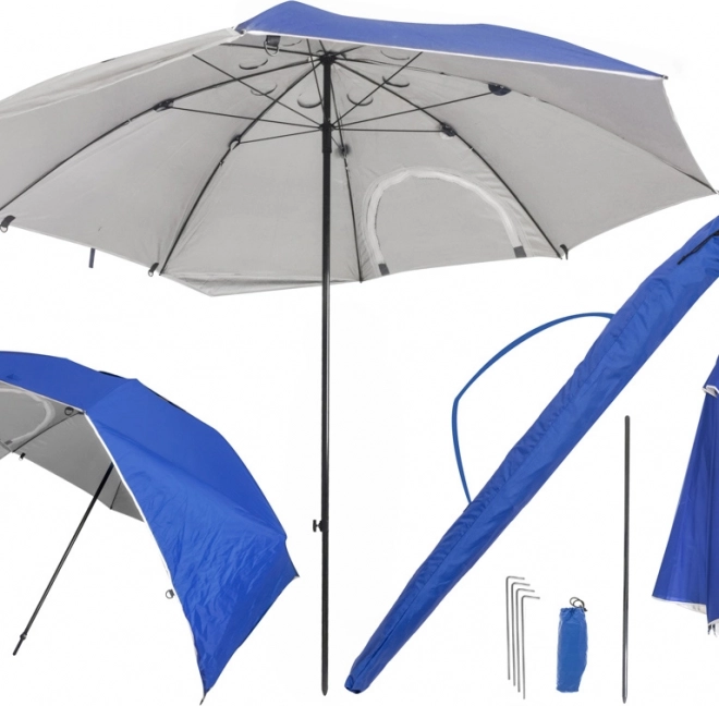 Grand parasol pliable de plage et de jardin 2 en 1