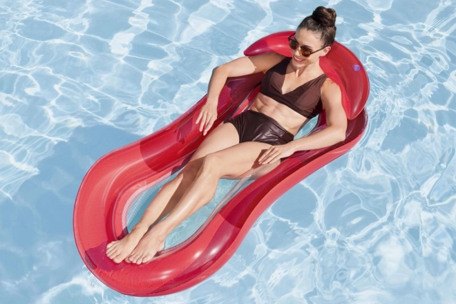 Matelas gonflable rouge avec fond en filet
