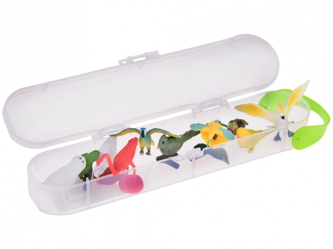 Ensemble de figurines colorées d'oiseaux exotiques