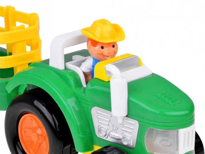 Tracteur agricole avec remorque et animaux son + lumière ZA5390