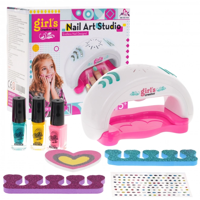Ensemble de peinture à ongles pour enfants avec séchoir et accessoires