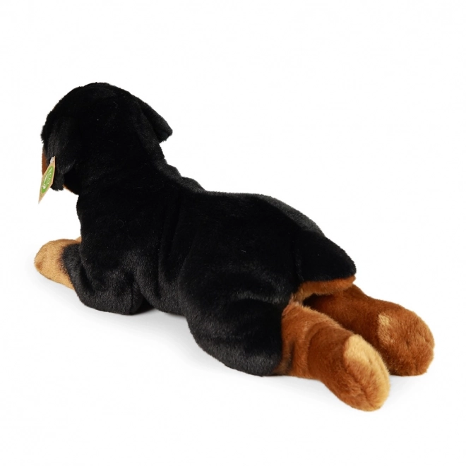 Chien en peluche Rottweiler couché 39 cm écologique
