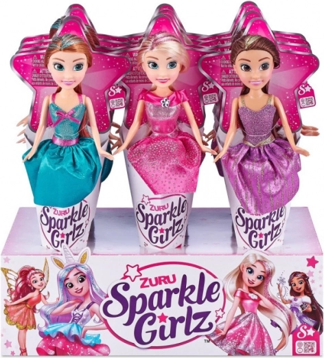 Poupée SPARKLE GIRLZ princesse en cornet 10,5" – présentoir 12 pcs