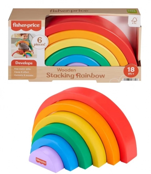 Arc-en-ciel en bois à empiler Fisher-Price pour enfants