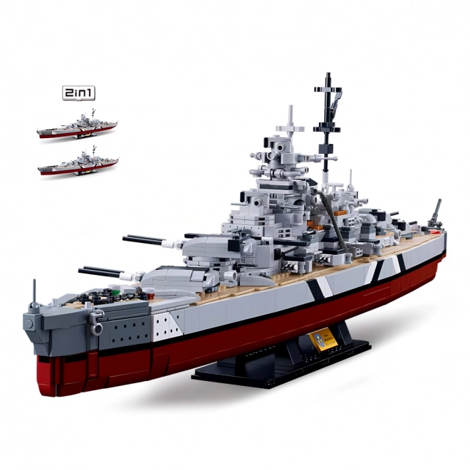 Sluban ModelBricks M38-B1102 Bateau de guerre Bismarck 2v1