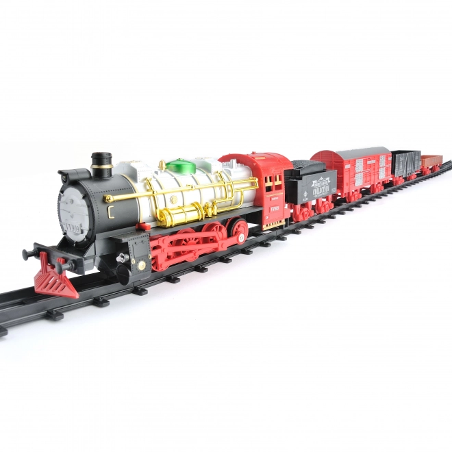 Train électrique classique avec voies et effets lumineux
