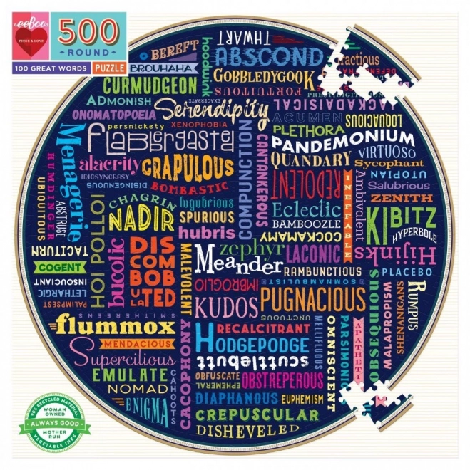 Puzzle rond 100 mots formidables 500 pièces