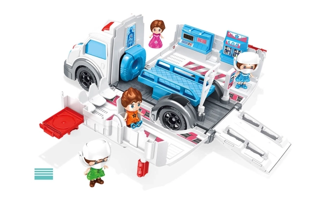 Ambulance transformable avec 2 figurines 30 cm