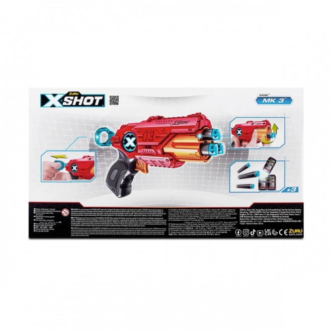 ZURU X-SHOT EXCEL MK 3 double pack avec canon rotatif et 16 fléchettes