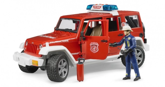 Jeep Wrangler de pompier rouge avec figurine et accessoires