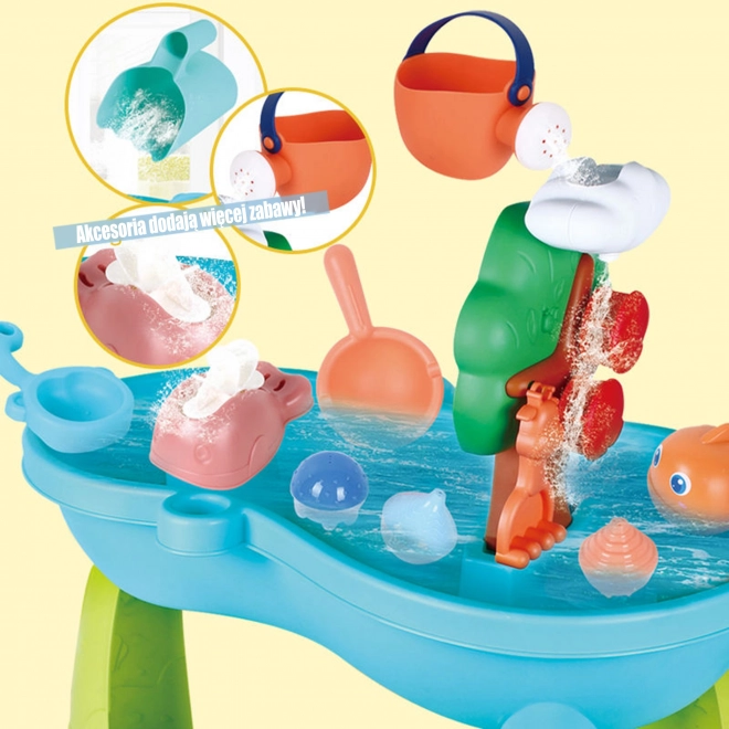Table d'eau pour enfants 2en1 avec bac à sable et cascade WOOPIE
