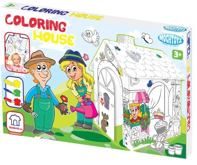 Maison à colorier Mochtoys Jardin d'enfants