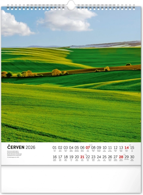 Calendrier mural Balades dans le paysage morave 2026