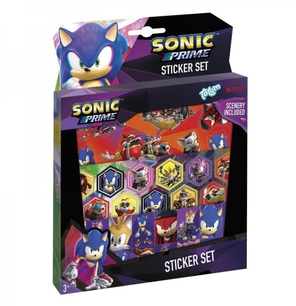 Boîte cadeau Sonic avec autocollants dans une boîte 18x24,5x1cm