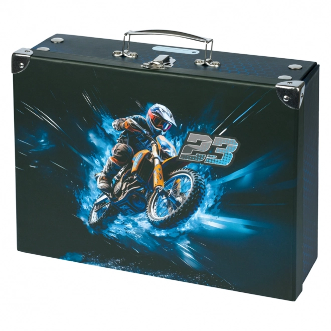 BAAGL Coffret d'école pliable Motocyclette avec garniture en métal